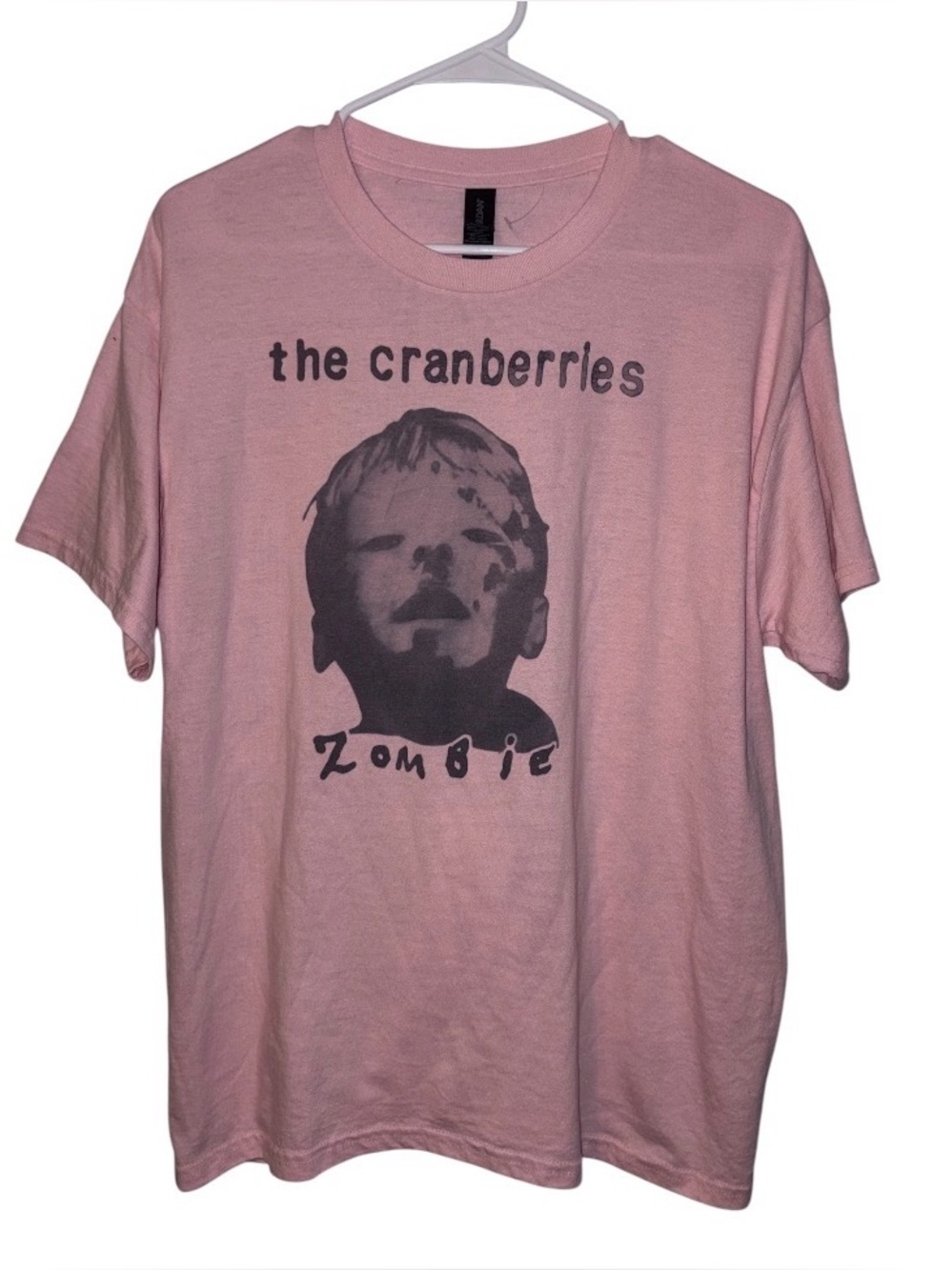 The Cranberries "Zombie" Face T-Shirt Size Large New Pink 90s
